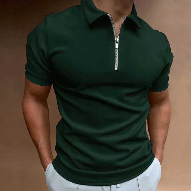 Polyester Blend Polo Shirt – Zipper Front And Easy On Off