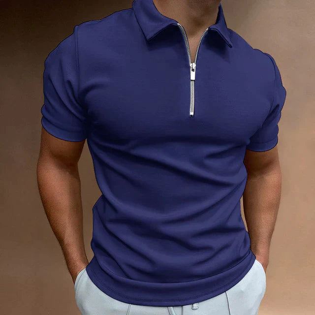 Polyester Blend Polo Shirt – Zipper Front And Easy On Off