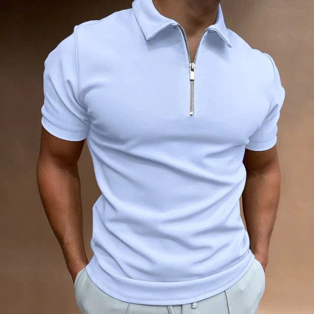 Polyester Blend Polo Shirt – Zipper Front And Easy On Off