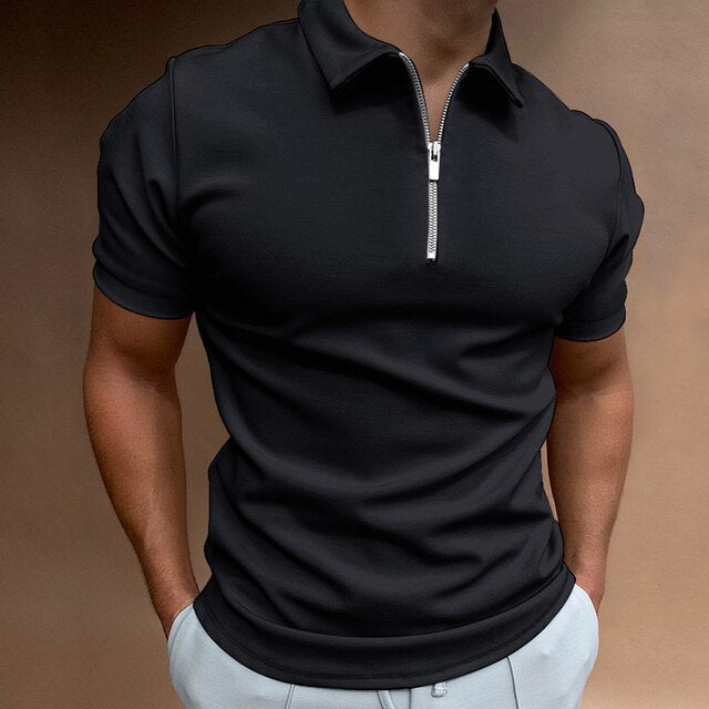 Polyester Blend Polo Shirt – Zipper Front And Easy On Off