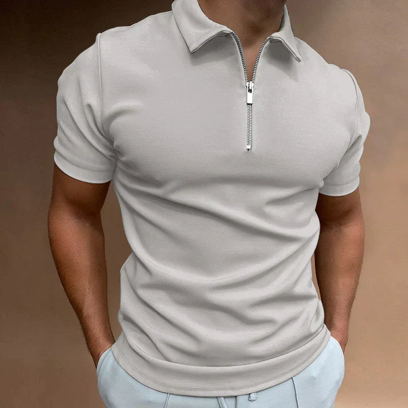 Polyester Blend Polo Shirt – Zipper Front And Easy On Off