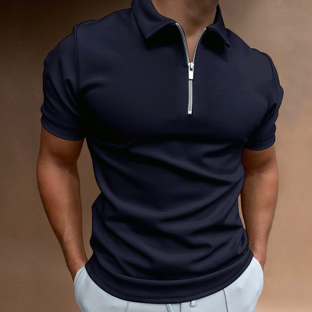Polyester Blend Polo Shirt – Zipper Front And Easy On Off