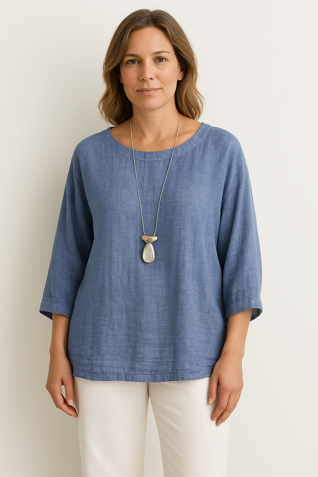 Polyester Blend Top - Round Neck And Breathable Easy Fit