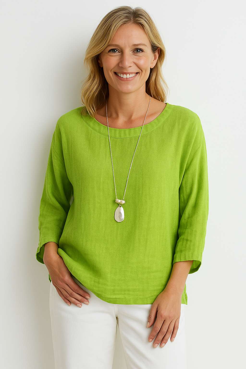Polyester Blend Top - Round Neck And Breathable Easy Fit