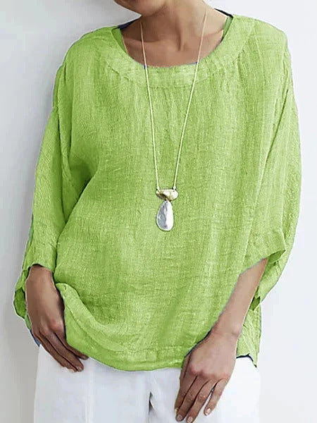Polyester Blend Top - Round Neck And Breathable Easy Fit