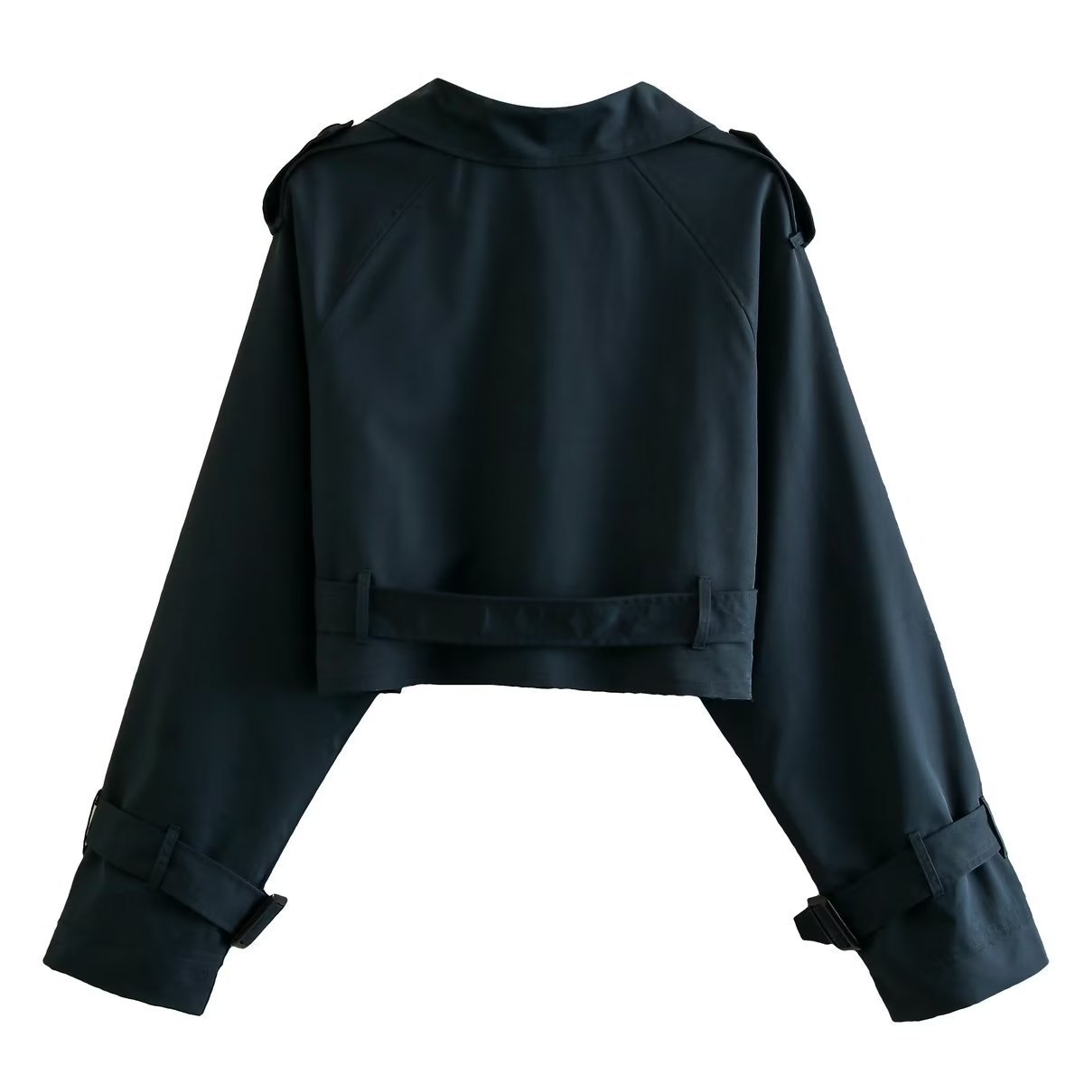 Polyester Blend Trench Coat - Short Cut & Easy Movement
