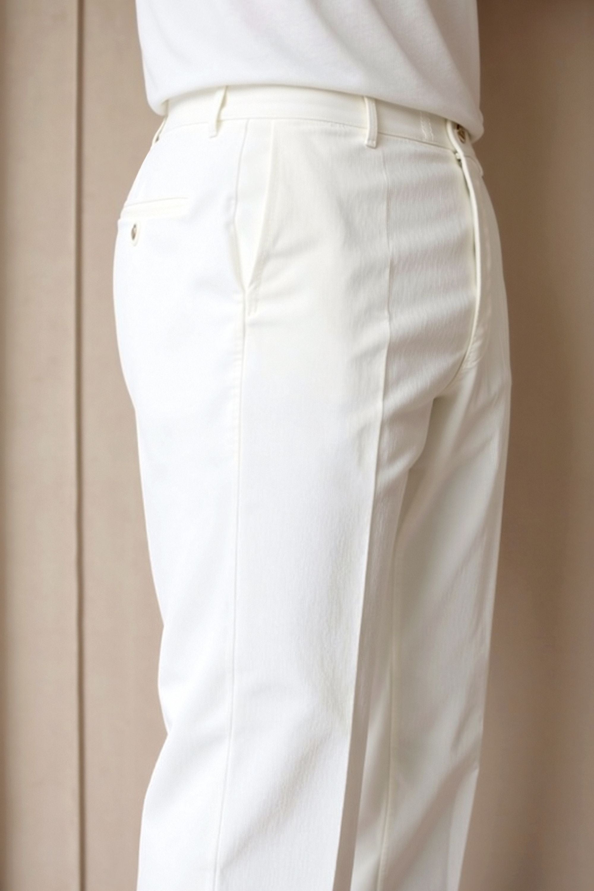 Polyester Blend Trousers - Slim Ankle & Functional Pockets