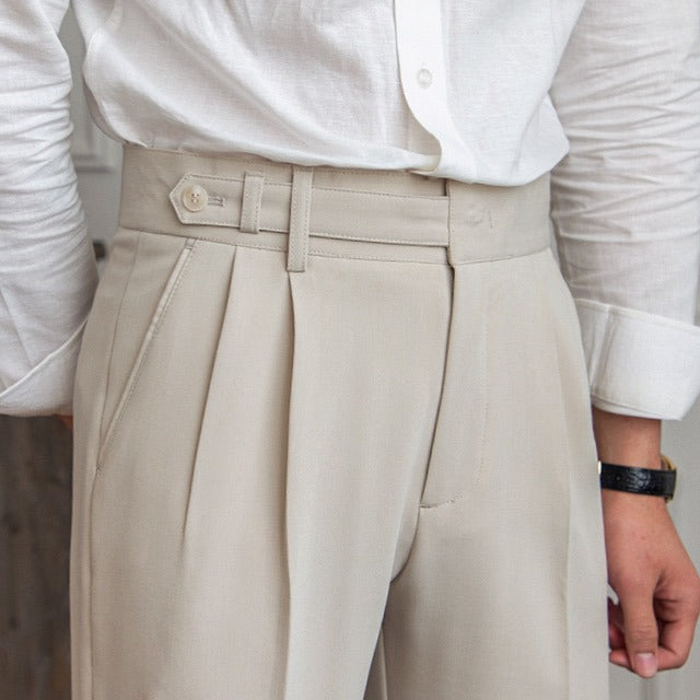 Polyester Blend Trousers - Streamlined Fit And Shape Hold