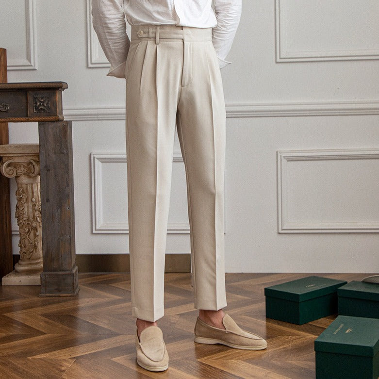 Polyester Blend Trousers - Streamlined Fit And Shape Hold