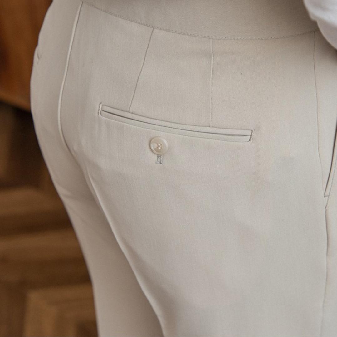 Polyester Blend Trousers - Streamlined Fit And Shape Hold