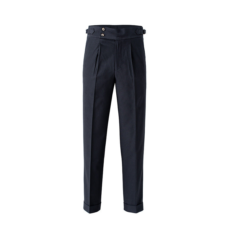 Polyester Blend Trousers - Tailored Straight & Shape Hold