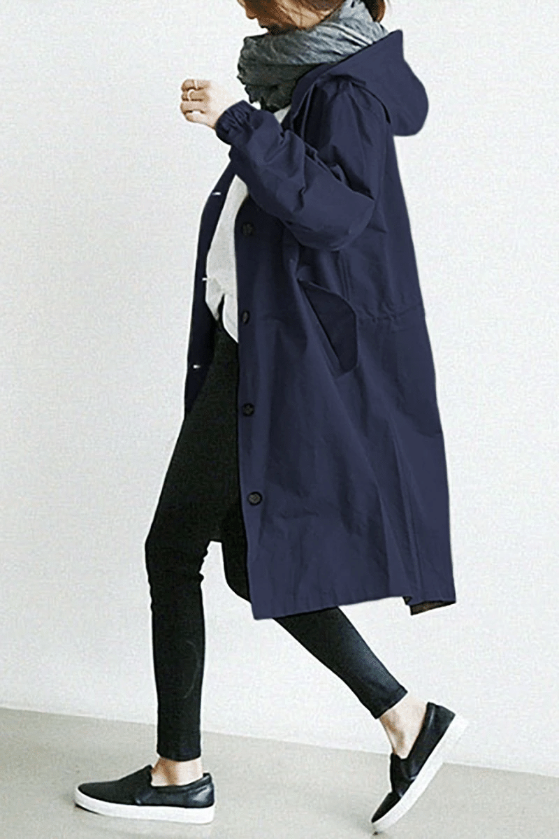Polyester Blend Wind Jacket – Button Front & Wind Block