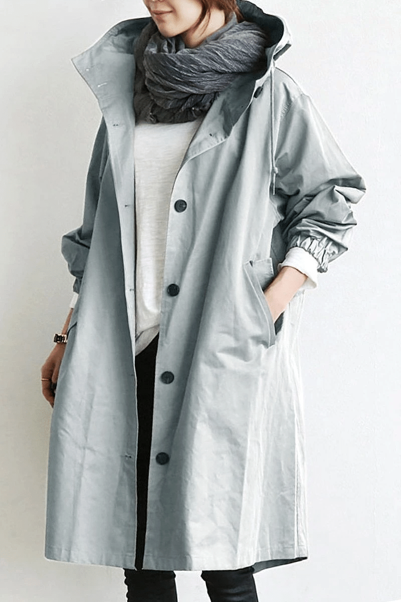 Polyester Blend Wind Jacket – Button Front & Wind Block