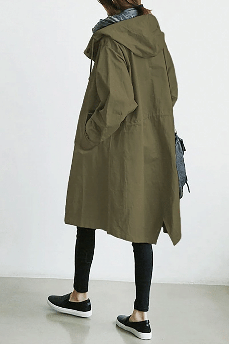 Polyester Blend Wind Jacket – Button Front & Wind Block