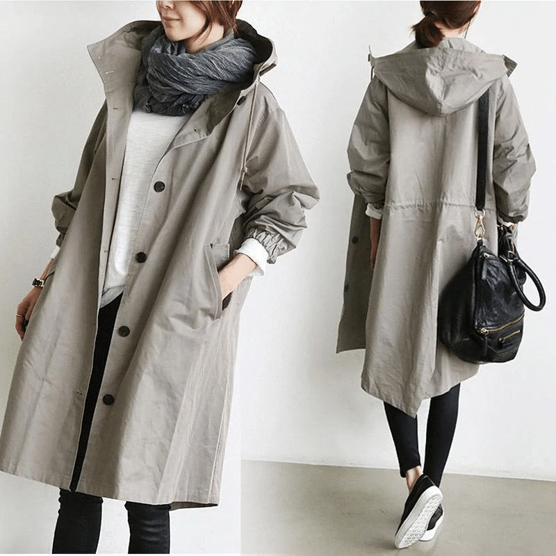 Polyester Blend Wind Jacket – Button Front & Wind Block