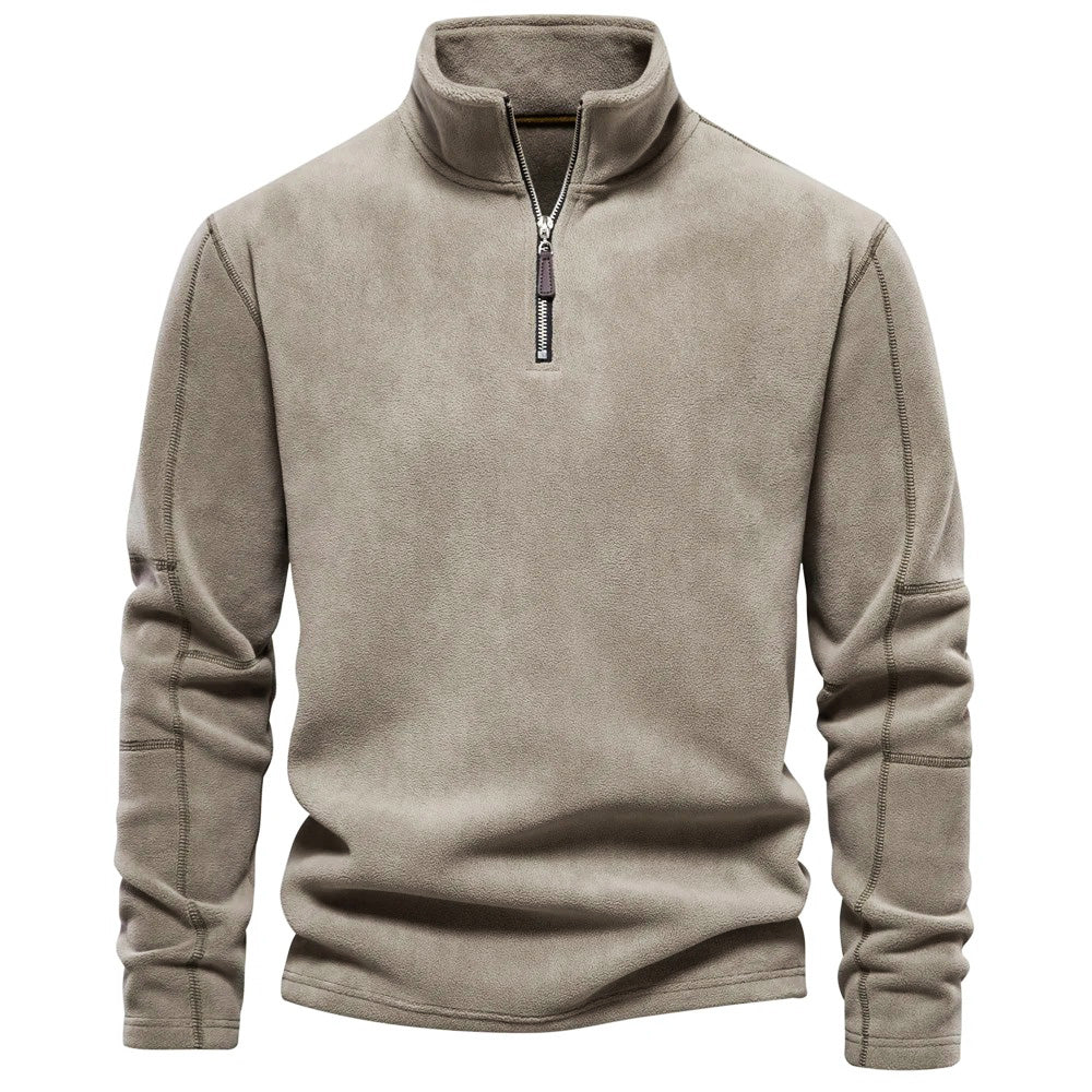 Pullover - High Collar & Warm Stretch Polyester Blend