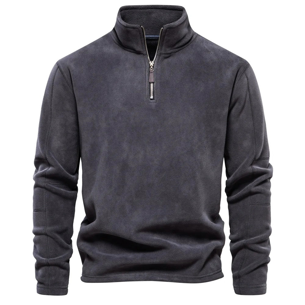 Pullover - High Collar & Warm Stretch Polyester Blend