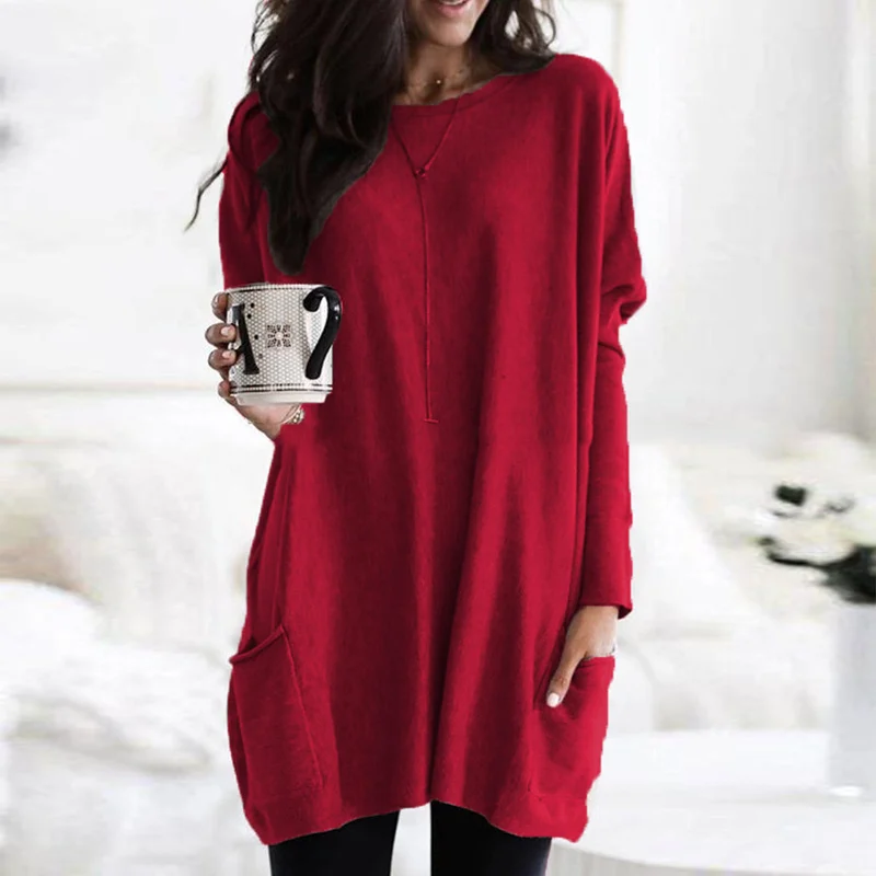 Pullover - Long Sleeves & Front Pockets For Easy Storage