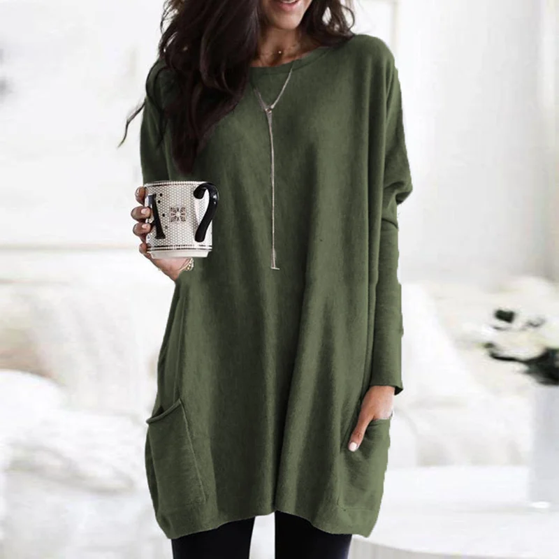 Pullover - Long Sleeves & Front Pockets For Easy Storage