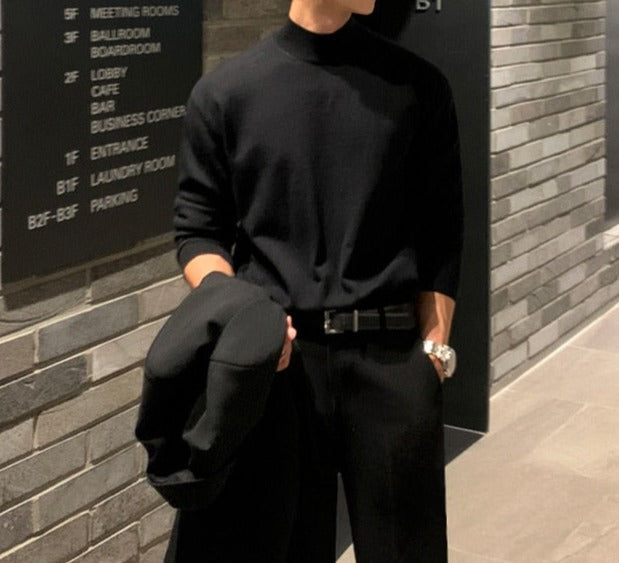 Pullover Sweater - Knitted Body & Slip On Warm Layering
