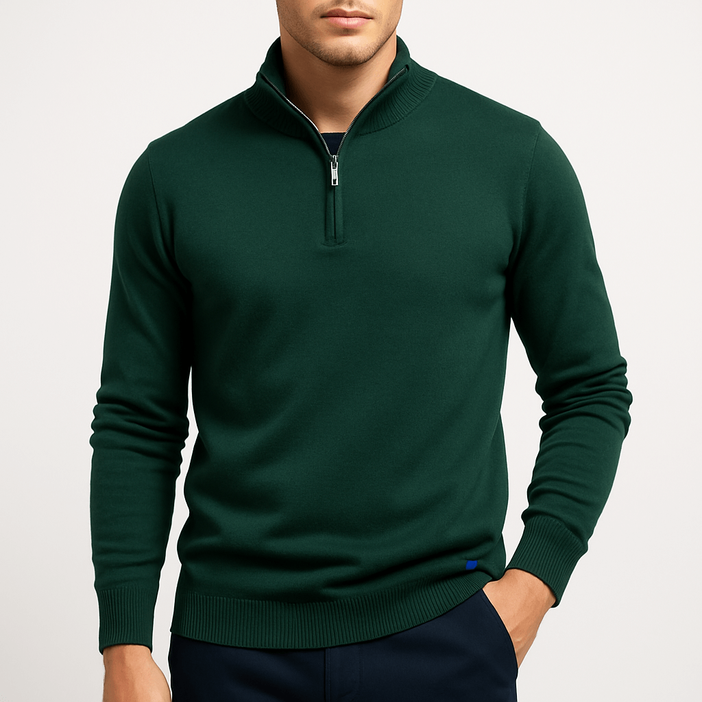Quarter Zip Sweater – Fitted Knit Shape & Zip Vent