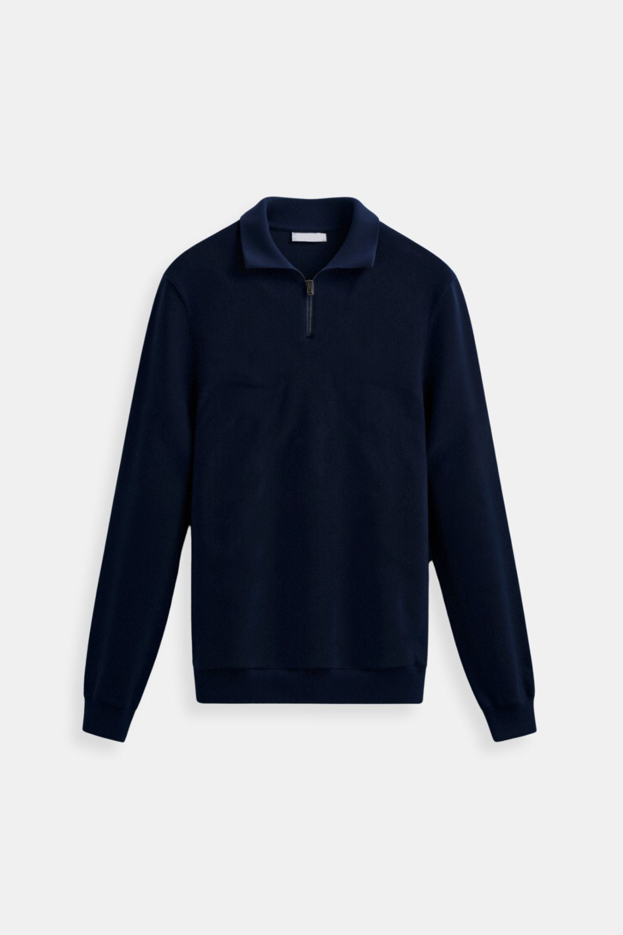 Quarter Zip Sweater - Knit-Blend High Collar & Flex Shape