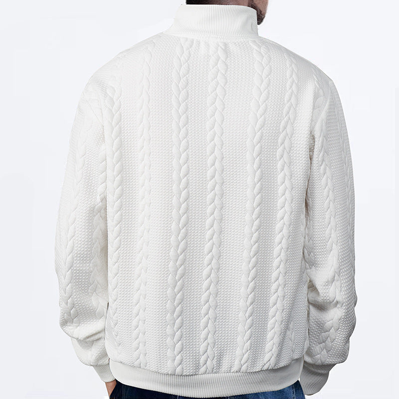 Quarter Zip Sweater - Knit Blend Zipper Neck And Air Flow