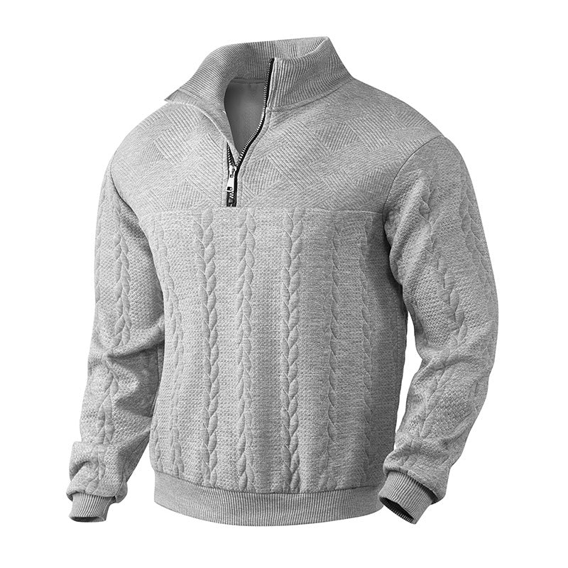 Quarter Zip Sweater - Knit Blend Zipper Neck And Air Flow