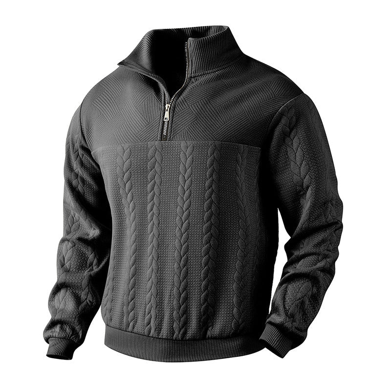 Quarter Zip Sweater - Knit Blend Zipper Neck And Air Flow