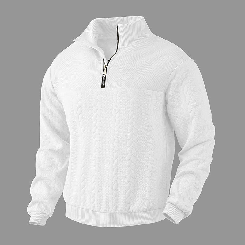 Quarter Zip Sweater - Knit Blend Zipper Neck And Air Flow