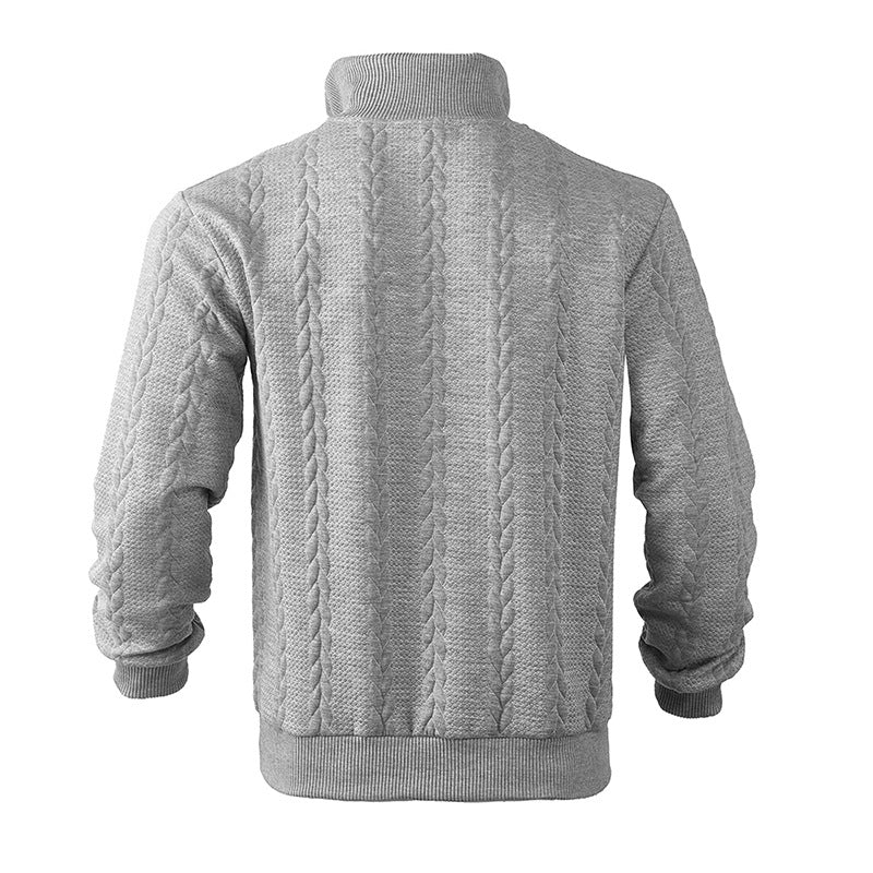 Quarter Zip Sweater - Knit Blend Zipper Neck And Air Flow