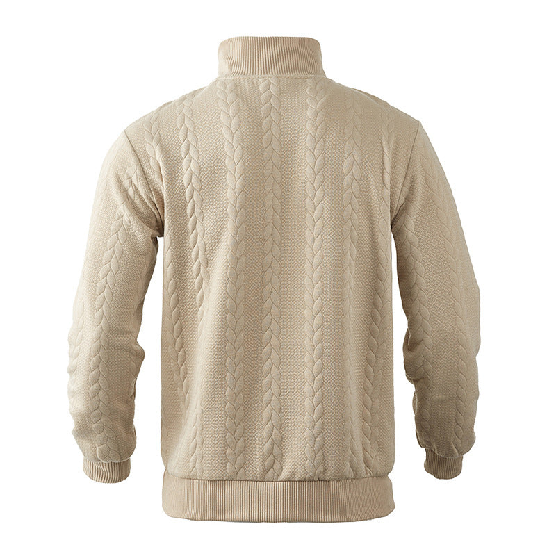 Quarter Zip Sweater - Knit Blend Zipper Neck And Air Flow