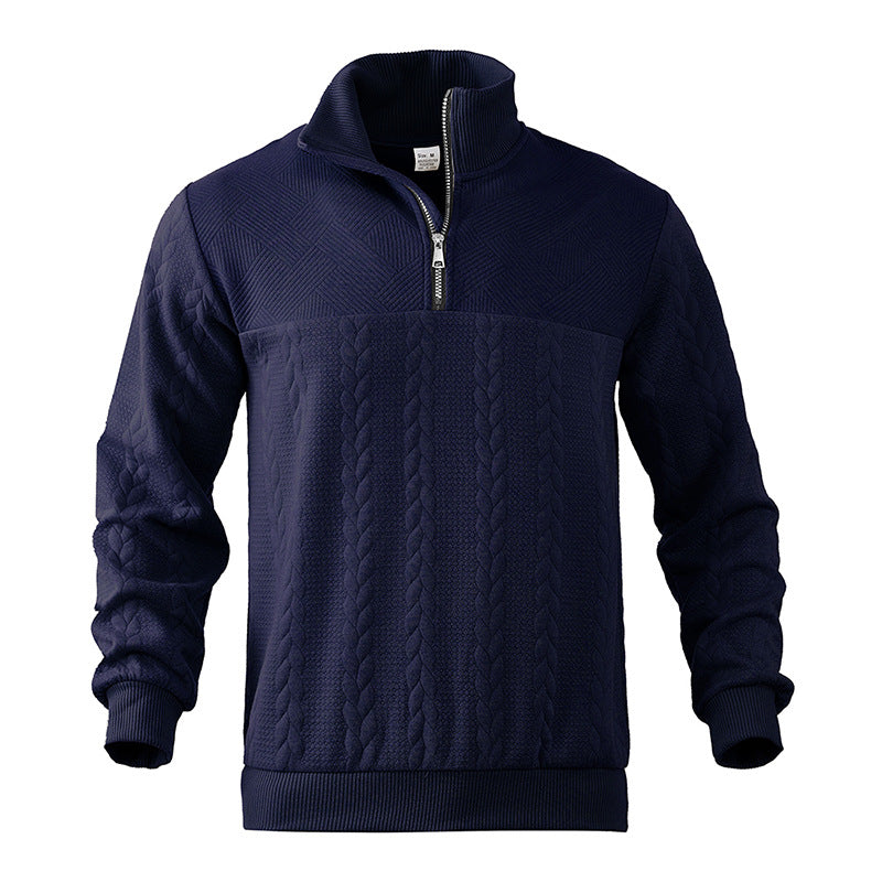 Quarter Zip Sweater - Knit Blend Zipper Neck And Air Flow
