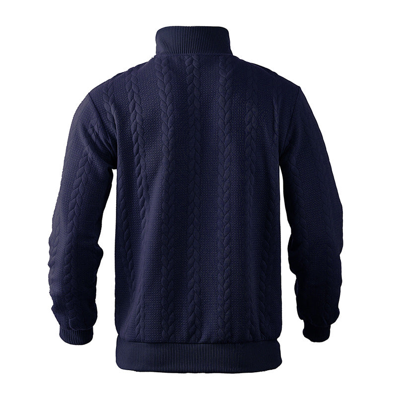 Quarter Zip Sweater - Knit Blend Zipper Neck And Air Flow