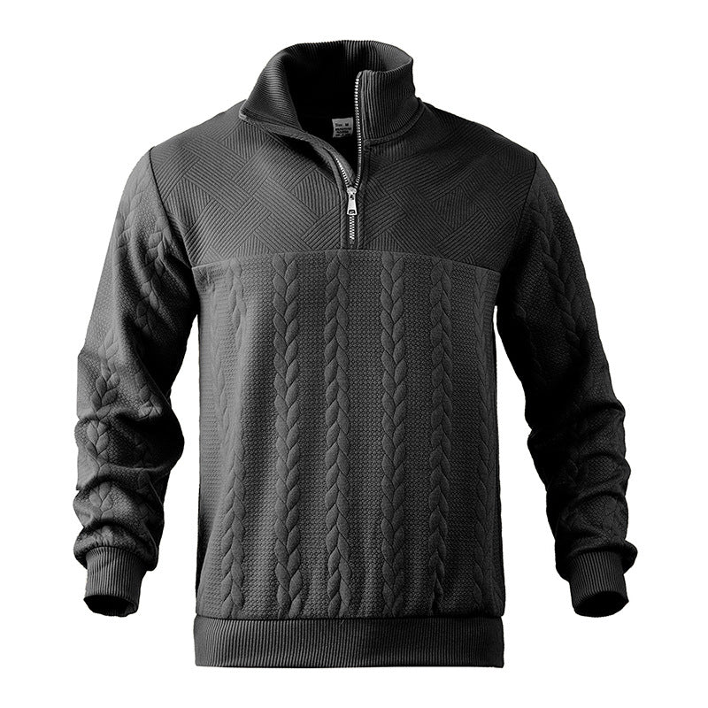 Quarter Zip Sweater - Knit Blend Zipper Neck And Air Flow