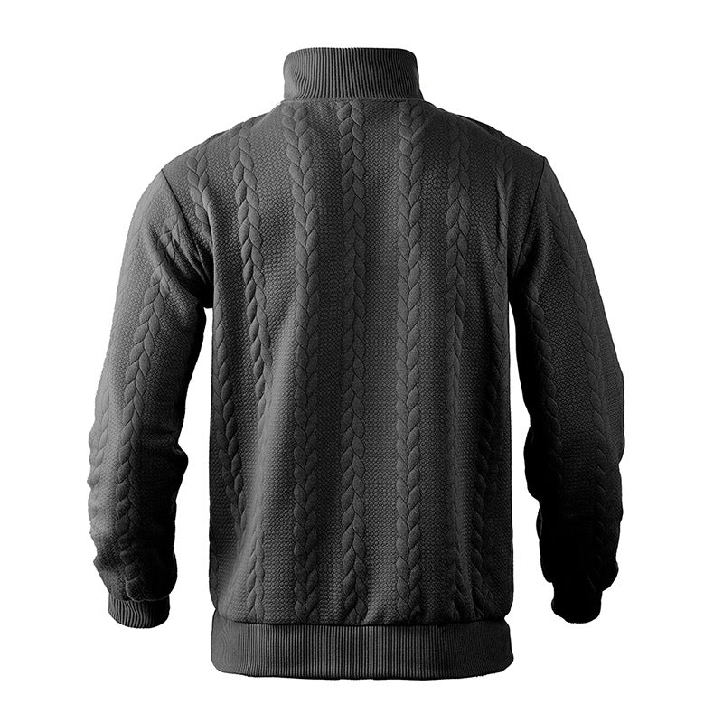 Quarter Zip Sweater - Knit Blend Zipper Neck And Air Flow