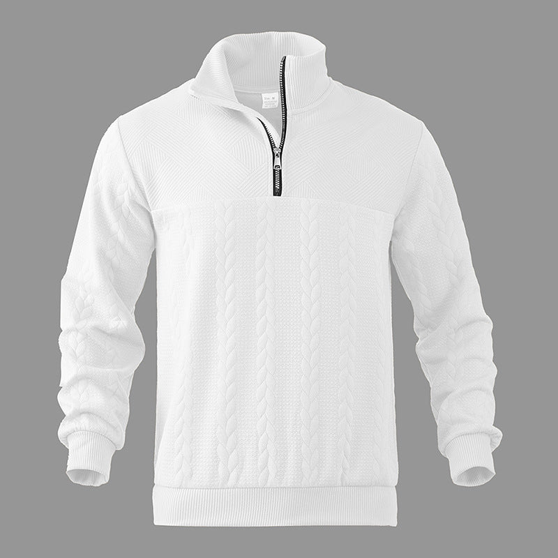 Quarter Zip Sweater - Knit Blend Zipper Neck And Air Flow
