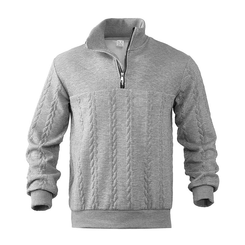Quarter Zip Sweater - Knit Blend Zipper Neck And Air Flow
