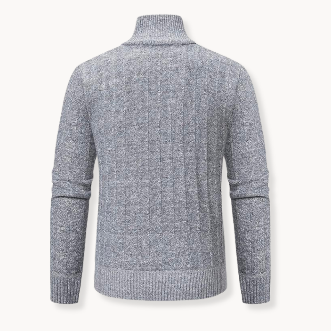 Quarter Zip Sweater – Performance Blend and Ribbed Edges