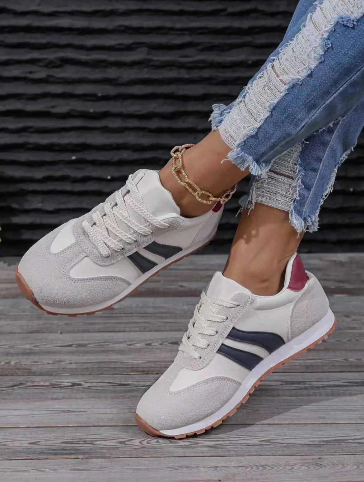 Women's Suede Low Top Sneakers-1