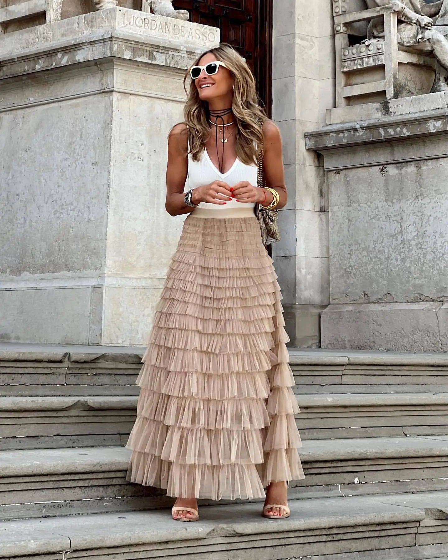 Variant image for Women's Mesh A-Line Midi Skirt-1