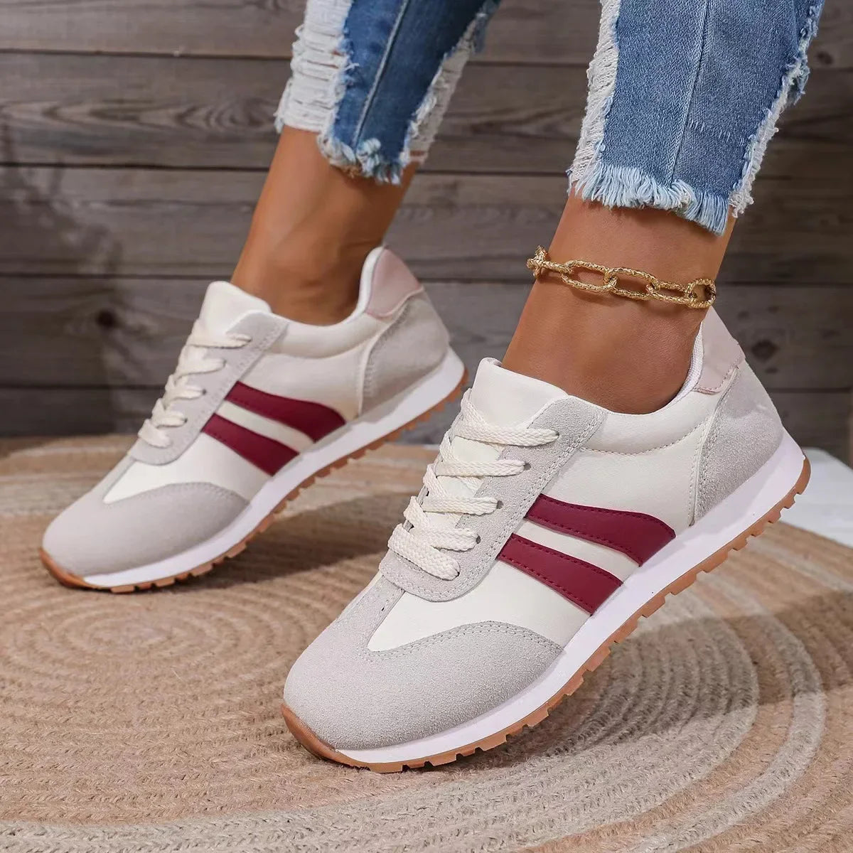 Women's Suede Low Top Sneakers-2