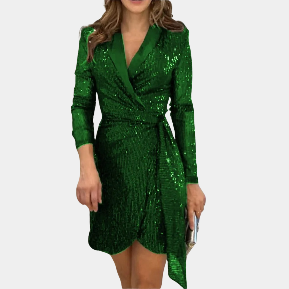 Sequin Dress – Wrap Front And Adjustable Waist Movement