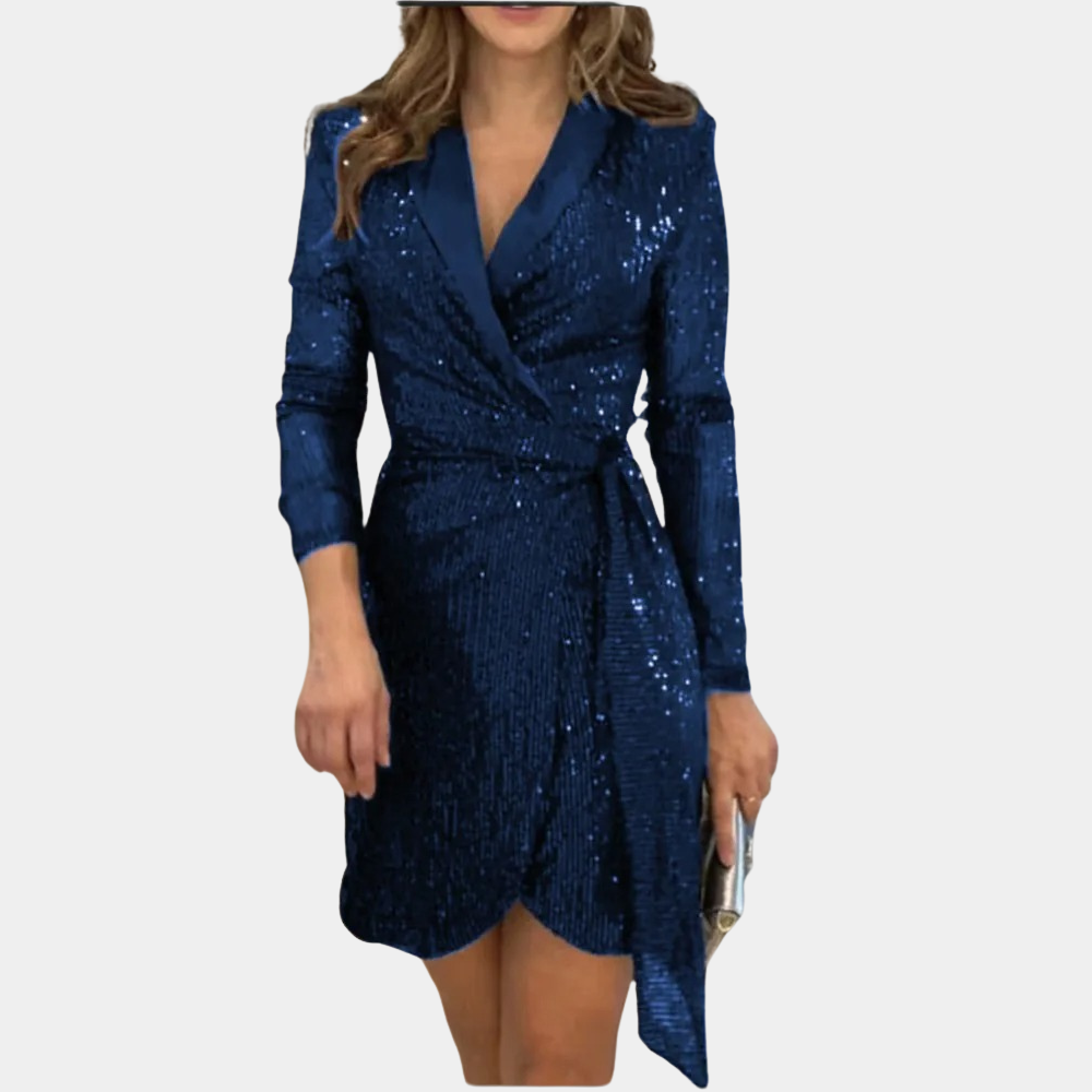 Sequin Dress – Wrap Front And Adjustable Waist Movement