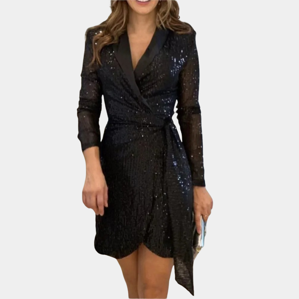 Sequin Dress – Wrap Front And Adjustable Waist Movement