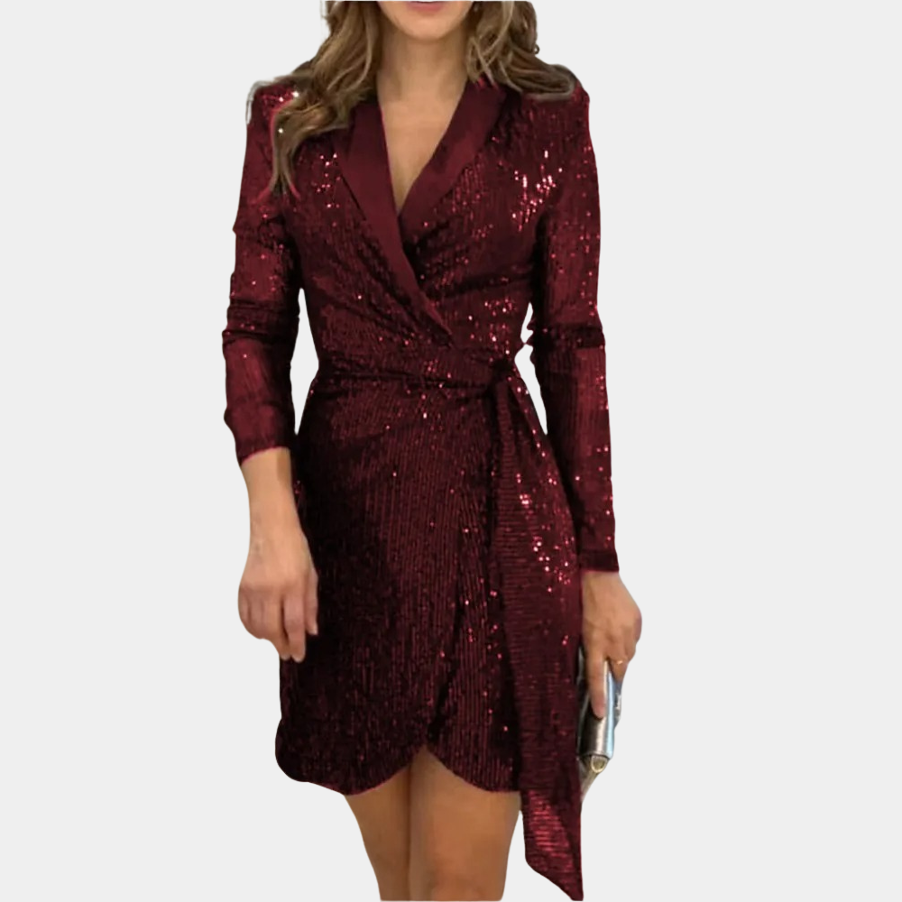 Sequin Dress – Wrap Front And Adjustable Waist Movement