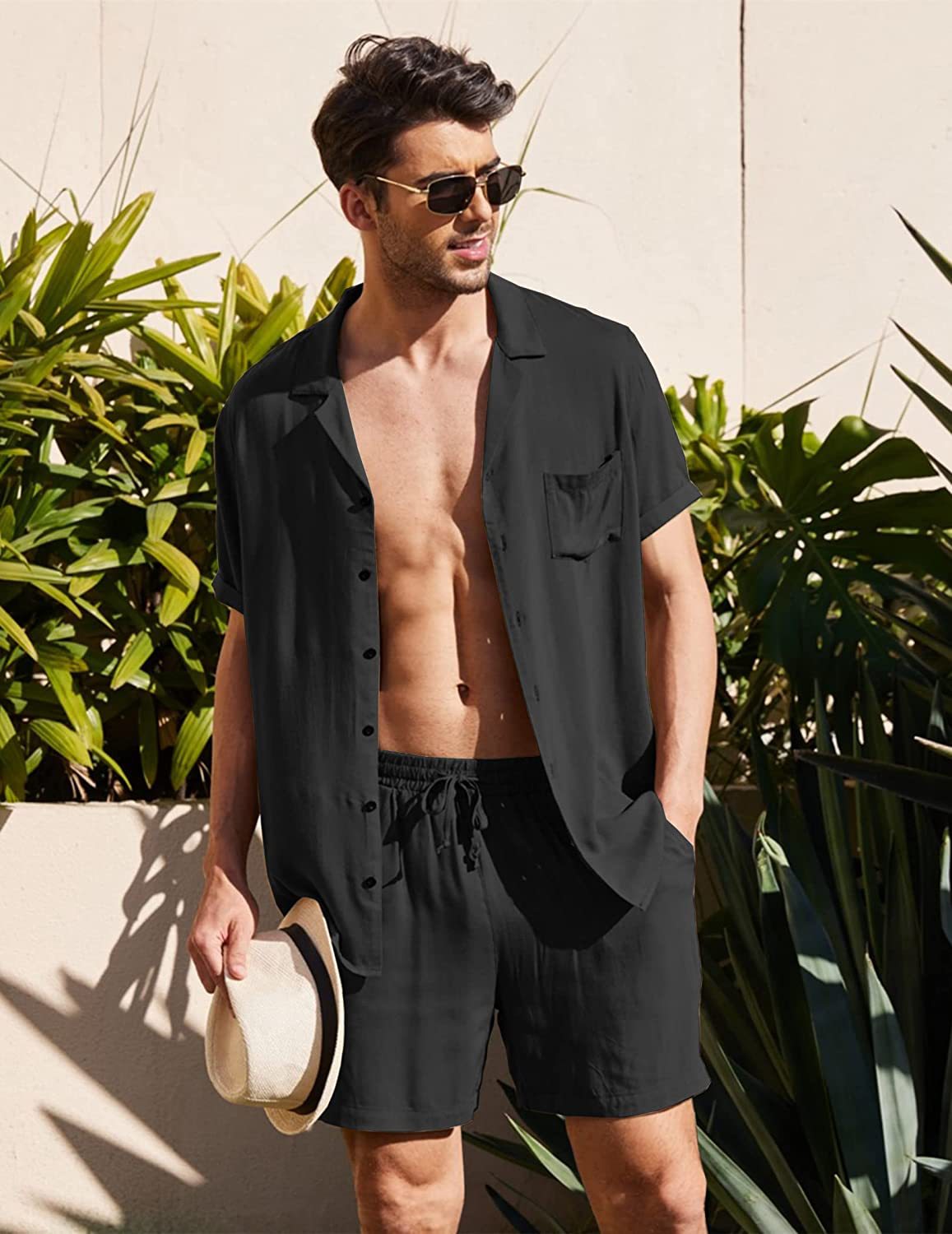 Shirt And Shorts Set - Lightweight Blend And Breathable Fit