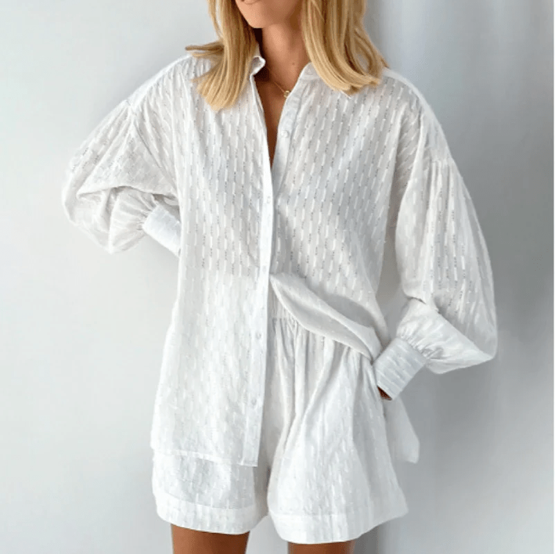 Shirt And Shorts Set - Lightweight Blend And Breathable Fit