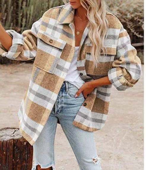 Shirt - Brushed Blend Plaid And Smooth Lay And Warmth