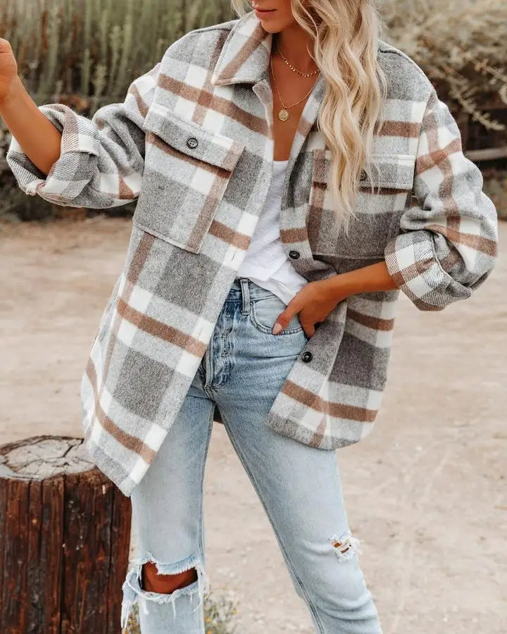 Shirt - Brushed Blend Plaid And Smooth Lay And Warmth